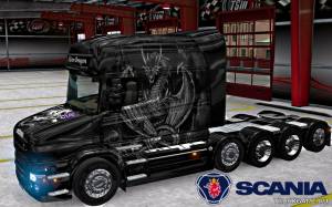 Мод "Scania T Longline Silver Dragon Skin" для Euro Truck Simulator 2
