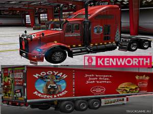 Мод "Kenworth T800 Mooyah Burger Skin & Trailer" для Euro Truck Simulator 2