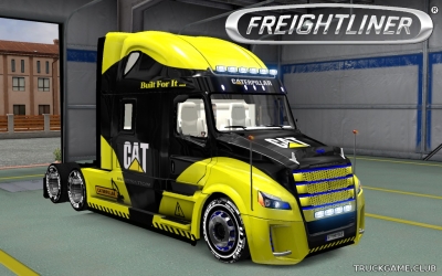 Мод "Freightliner Inspiration Caterpillar Skin" для Euro Truck Simulator 2