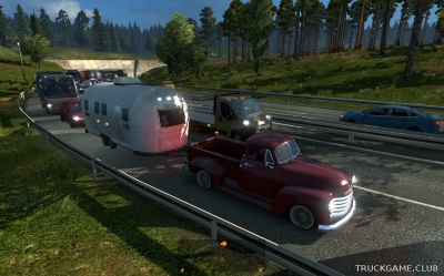 Мод "Traffic Cars with caravans" для Euro Truck Simulator 2