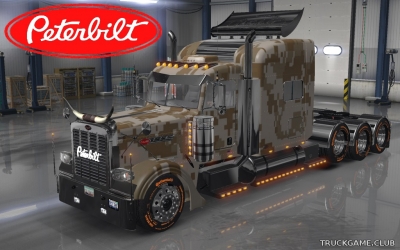 Мод "Peterbilt 389 Camo Skin" для American Truck Simulator