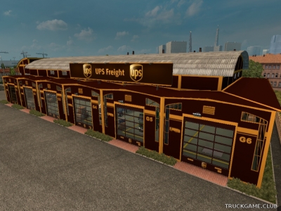 Мод "UPS Freight Custom Large Garage" для Euro Truck Simulator 2