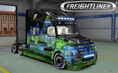 Мод "Freightliner Inspiration Ice Town Skin" для Euro Truck Simulator 2