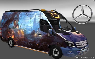 Мод "Mercedes Sprinter 2014 Long v1.23" для Euro Truck Simulator 2