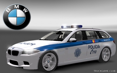 Мод "BMW M5 Touring Andorra Police Skin" для Euro Truck Simulator 2