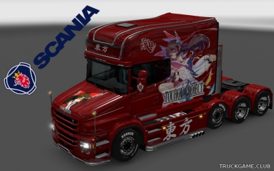 Мод "Scania T Longline Reimu Touhou Skin" для Euro Truck Simulator 2