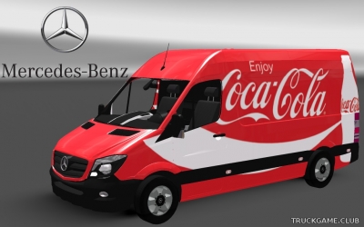 Мод "Mercedes Sprinter 2014 Coca-Cola & CS Cargo Skins" для Euro Truck Simulator 2