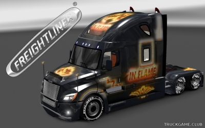 Мод "Freightliner Cascadia 2018 In Flame Skin" для Euro Truck Simulator 2