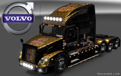 Мод "Volvo VNL 670 Carte Noire Skin & Trailer" для Euro Truck Simulator 2