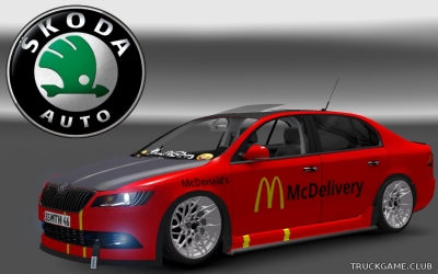 Мод "Skoda Superb McDonalds & New Year & Vienna Taxi Skins" для Euro Truck Simulator 2