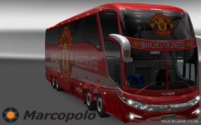 Мод "Marcopolo Paradiso G7 1600 LD 8x2 Manchester United Skin" для Euro Truck Simulator 2