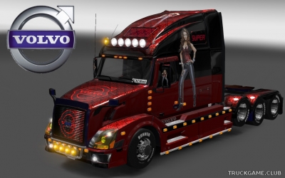 Мод "Volvo VNL 670 Style 5 Skin & Trailer" для Euro Truck Simulator 2