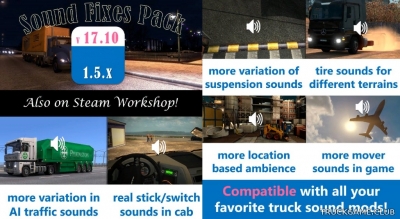 Мод "Sound Fixes Pack v17.10" для American Truck Simulator