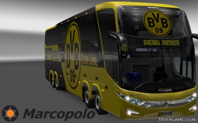 Мод "Marcopolo Paradiso G7 1600 LD 8x2 Borussia Dortmund Skin" для Euro Truck Simulator 2