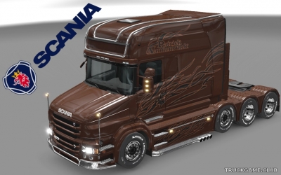 Мод "Scania T Longline Black Amber Skin" для Euro Truck Simulator 2