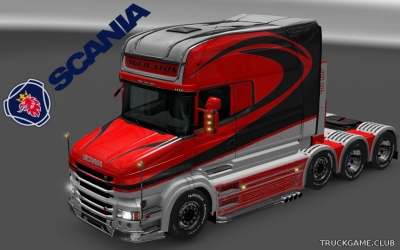 Мод "Scania T Longline Lines Skin" для Euro Truck Simulator 2