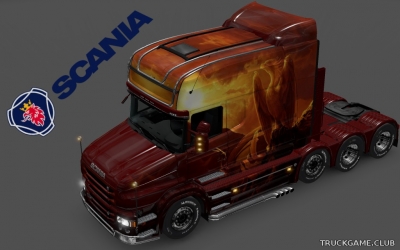 Мод "Scania T Longline Dracon Skin v3.0" для Euro Truck Simulator 2