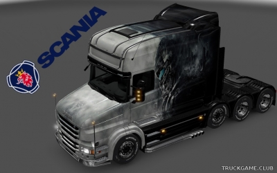 Мод "Scania T Longline Soldier of the Future Skin" для Euro Truck Simulator 2