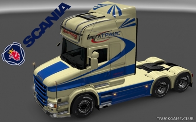 Мод "Scania T Topline Megatrans Skin" для Euro Truck Simulator 2