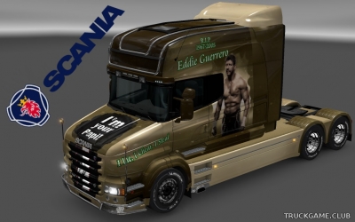 Мод "Scania T Longline Eddie Guerrero Skin & Trailer" для Euro Truck Simulator 2