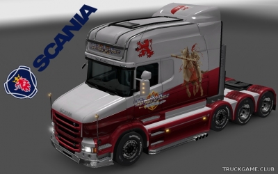 Мод "Scania T Longline Knight Skin" для Euro Truck Simulator 2