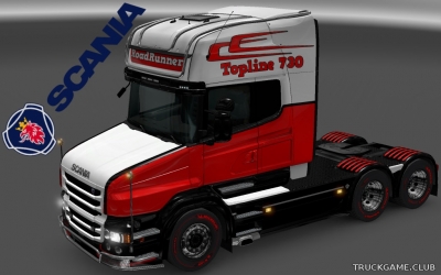 Мод "Scania T Topline Road Runner Skin" для Euro Truck Simulator 2