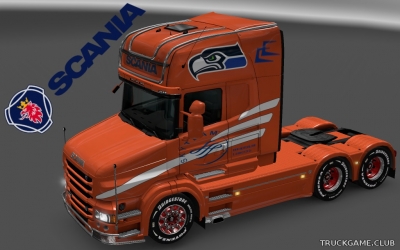 Мод "Scania T Topline Skyteam Skin" для Euro Truck Simulator 2