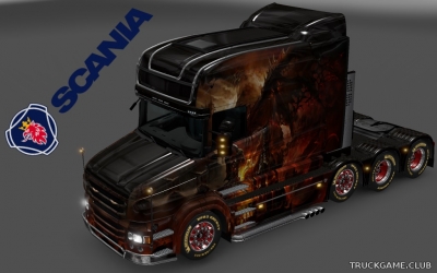 Мод "Scania T Longline Dracon Skin v4.0" для Euro Truck Simulator 2