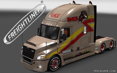 Мод "Freightliner Cascadia 2018 Race Skin" для Euro Truck Simulator 2