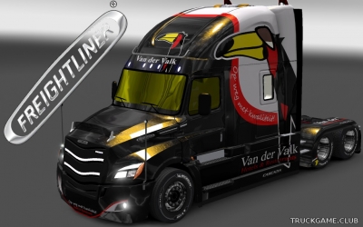 Мод "Freightliner Cascadia 2018 Van Der Valk Skin & Trailer" для Euro Truck Simulator 2
