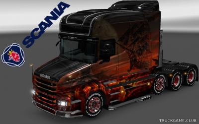 Мод "Scania T Longline Fantasia Skin" для Euro Truck Simulator 2