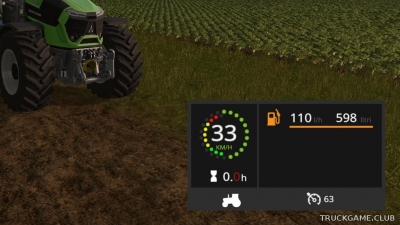 Мод "Fuel Usage Display v3.5" для Farming Simulator 2017