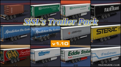 Мод "Пак прицепов SiSL's Trailer Pack v1.10" для Euro Truck Simulator 2