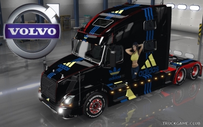 Мод "Volvo VNL 780 Adidas Skin & Trailer" для Euro Truck Simulator 2