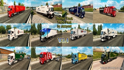 Мод "Пак грузовиков со скинами реальных компаний в траффик v3.4" для Euro Truck Simulator 2