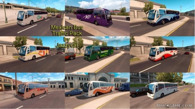 Мод "Mexican bus traffic pack by Jazzycat v1.0" для American Truck Simulator