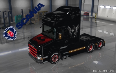 Мод "Scania T Topline Black Style Skin" для Euro Truck Simulator 2