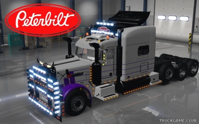 Мод "Peterbilt 389 Purple & Gray Skin" для Euro Truck Simulator 2