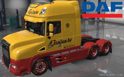 Мод "DAF XT A. Jansen BV Skin & Trailer" для Euro Truck Simulator 2