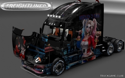 Мод "Freightliner Cascadia 2018 Harley Quinn Skin" для Euro Truck Simulator 2