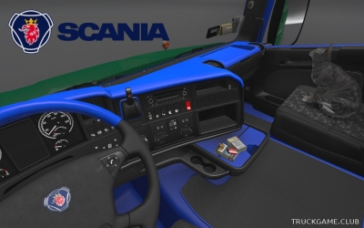 Мод "Scania R & T Blueblack Interor" для Euro Truck Simulator 2