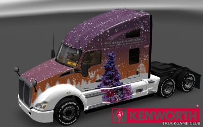 Мод "Kenworth T680 Christmas Whitewood 2017 Skin" для Euro Truck Simulator 2