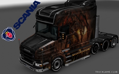 Мод "Scania T Longline Dracon Skin v7.0" для Euro Truck Simulator 2