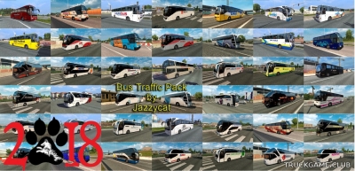 Мод "Bus traffic pack by Jazzycat v3.3" для Euro Truck Simulator 2