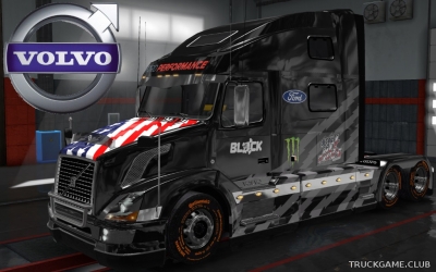 Мод "Volvo VNL 780 Hoonigan Stars Bars Livery Skin" для Euro Truck Simulator 2