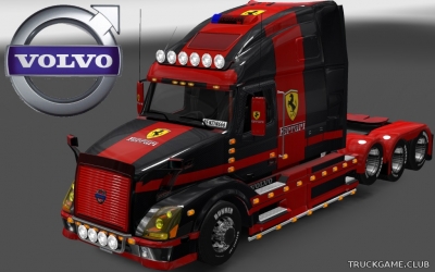 Мод "Volvo VNL 670 Ferarri Skin & Trailer" для Euro Truck Simulator 2