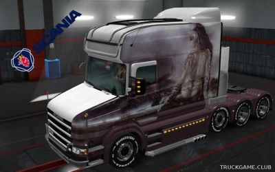 Мод "Scania T Longline Girl With A Sword Skin v1.0 & v2.0" для Euro Truck Simulator 2
