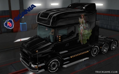 Мод "Scania T Longline Girl Skin v3.0" для Euro Truck Simulator 2