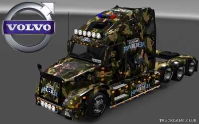 Мод "Volvo VNL 670 Lara Croft Skin & Trailer" для Euro Truck Simulator 2