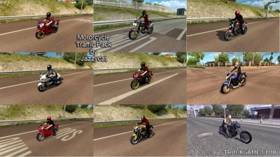 Мод "Motorcycle traffic pack by Jazzycat v1.0" для Euro Truck Simulator 2